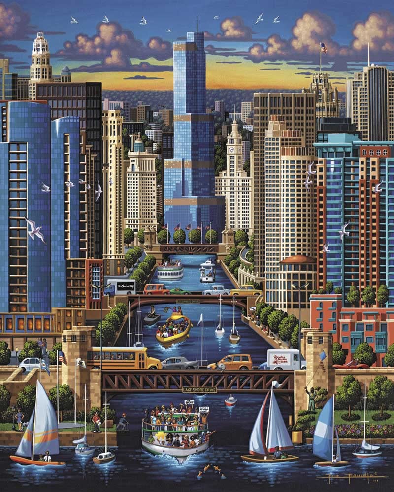 Dowdle Jigsaw Puzzle - Chicago River - 500 Piece - Image 2